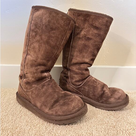 Ugg Knightsbridge Dark Brown Back Zipper Suede Boots size 7. - Picture 3 of 8
